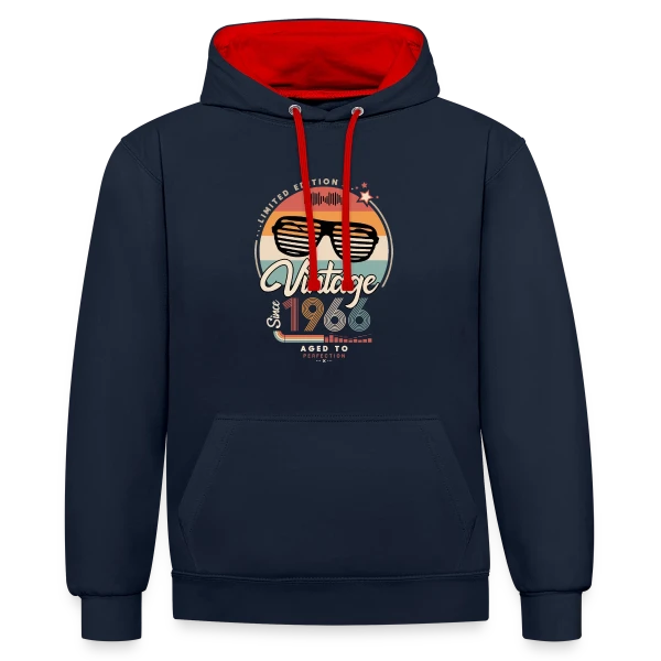 Vintage Depuis 1966 : Un Millésime Exceptionnel sur Sweat à capuche contrasté
