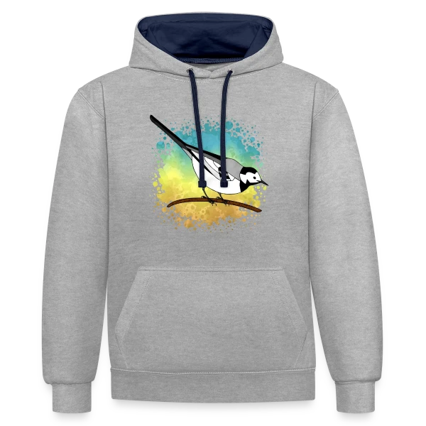 Bergeronnette Aquarelle sur Sweat à capuche contrasté