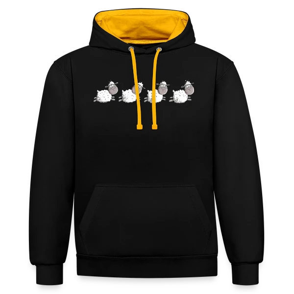 Moutons Rigolos sur Sweat à capuche contrasté