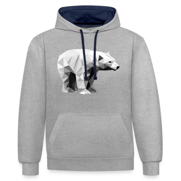Ours Polaire Géométrique sur Sweat à capuche contrasté