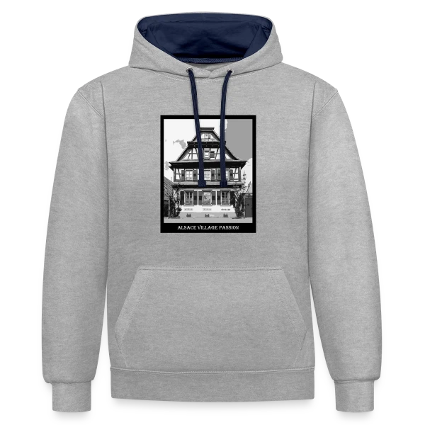 Maison à Colombages Alsacienne Vintage sur Sweat à capuche contrasté