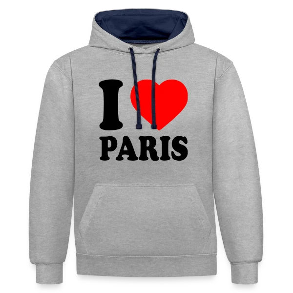 J'aime Paris Classique sur Sweat à capuche contrasté