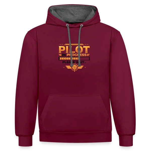 Pilote en Formation Humour sur Sweat à capuche contrasté
