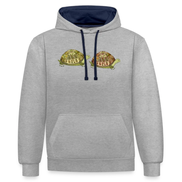 Tortue Élégante sur Sweat à capuche contrasté