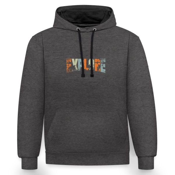 Esprit Aventure Rétro sur Sweat à capuche contrasté
