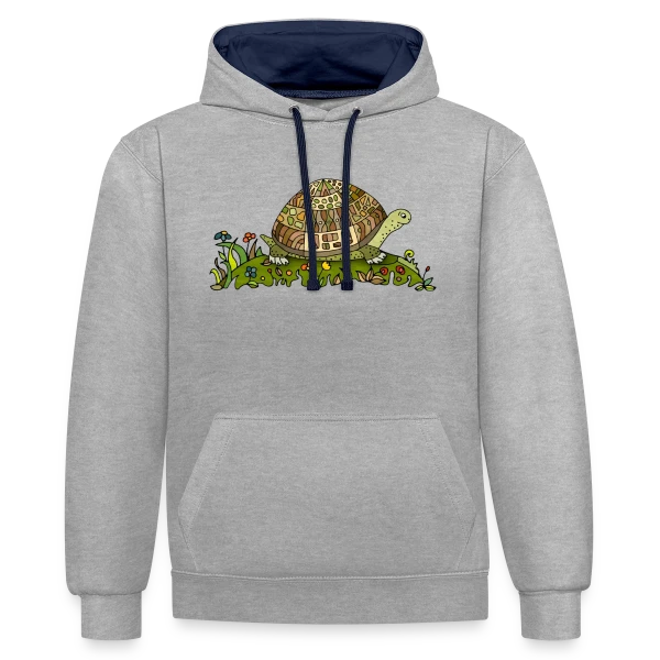 Majestueuse Tortue sur Sweat à capuche contrasté