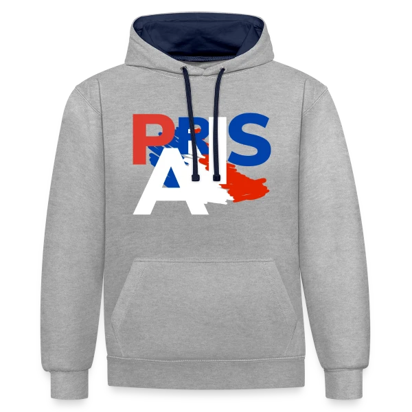 Paris Tricolore Moderne sur Sweat à capuche contrasté