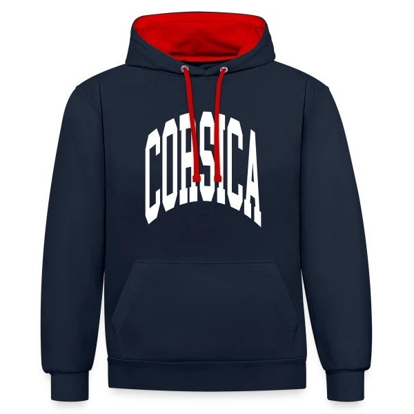 Korsika Simple sur Sweat à capuche contrasté