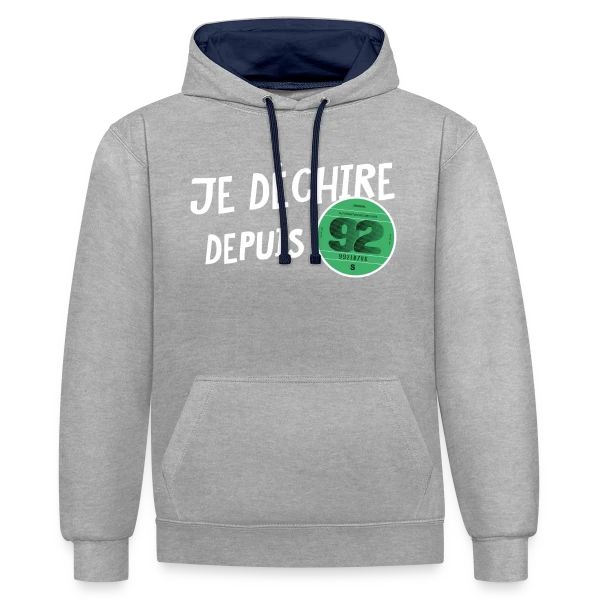 Anniversaire 1992 'Je Dékire' - Vignette Automobile Rétro sur Sweat à capuche contrasté
