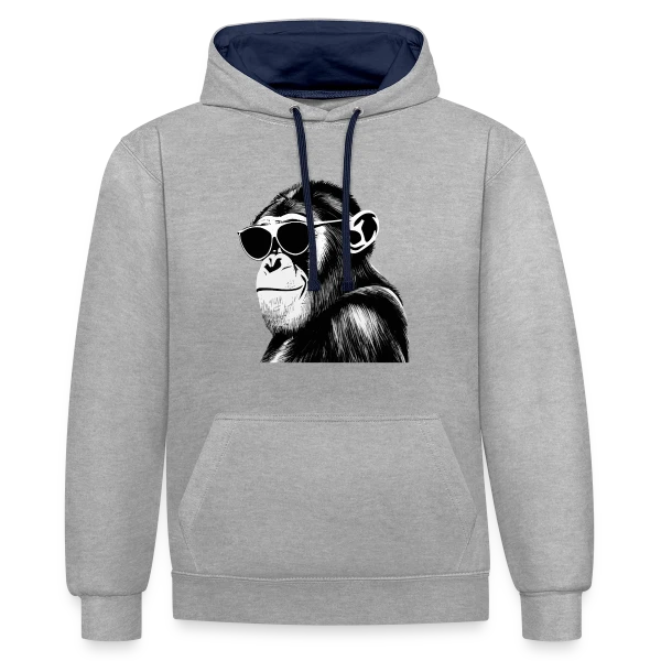 Chimpanzé Cool Lunettes sur Sweat à capuche contrasté