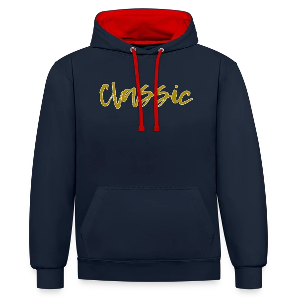 Classique Doré Élégant sur Sweat à capuche contrasté