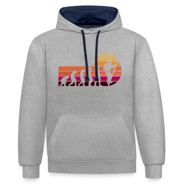 Évolution Pompier Rétro – Métier de Héros sur Sweat à capuche contrasté