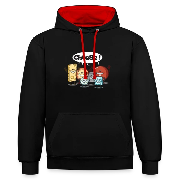 Le Fromage vous Fait Sourire ! sur Sweat à capuche contrasté