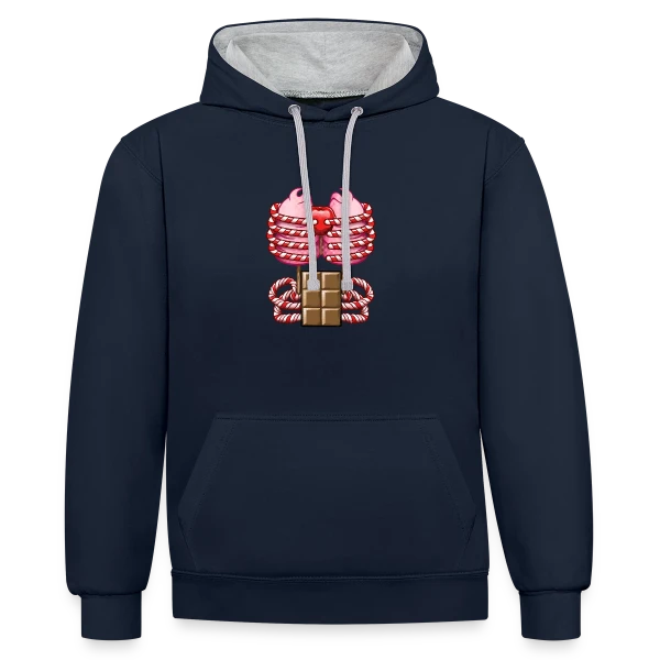 Organes Sucrés Humour sur Sweat à capuche contrasté