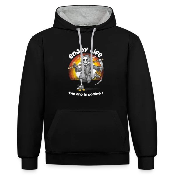 Profite de la Vie! sur Sweat à capuche contrasté