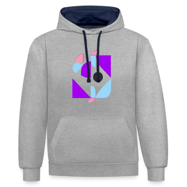 Formes Abstraites Années 70 sur Sweat à capuche contrasté