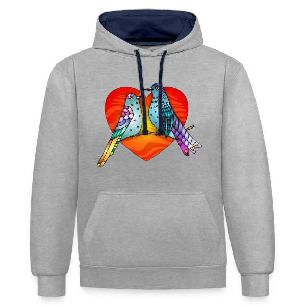 Envol Poétique des Oiseaux sur Sweat à capuche contrasté