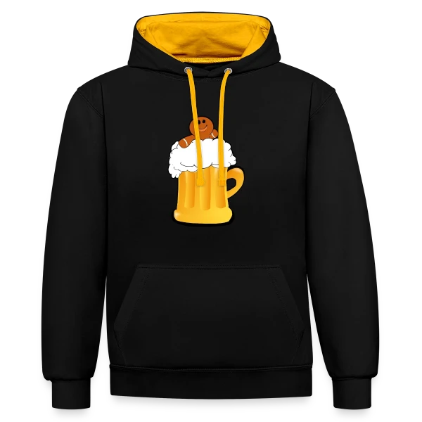 Piscine Bière Alsacienne sur Sweat à capuche contrasté