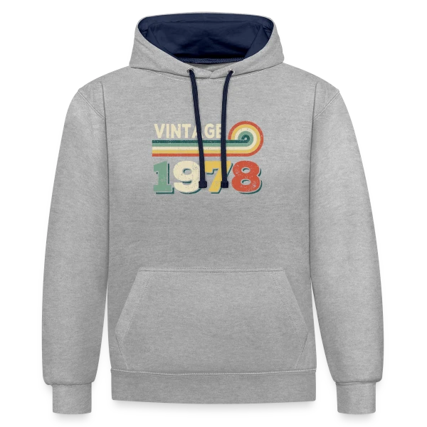 Vintage 1978 Spirale Rétro sur Sweat à capuche contrasté