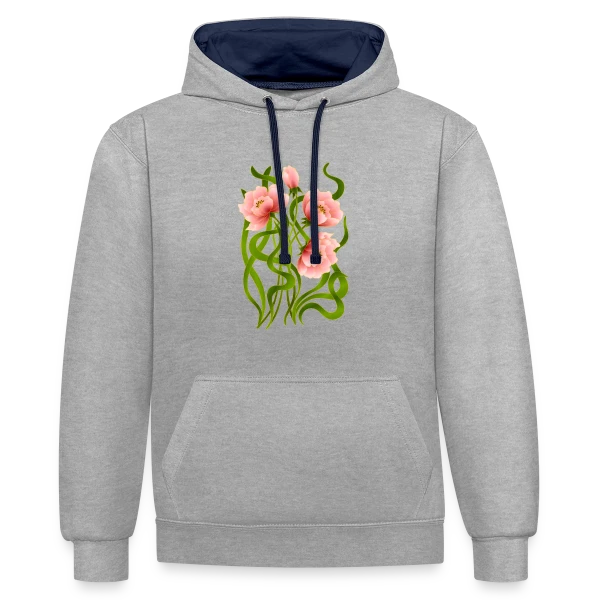 Éclat Floral sur Sweat à capuche contrasté