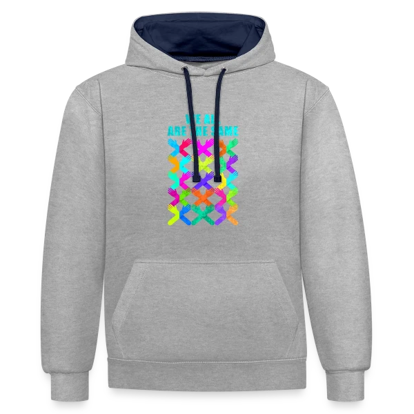 Unis Contre le Racisme sur Sweat à capuche contrasté