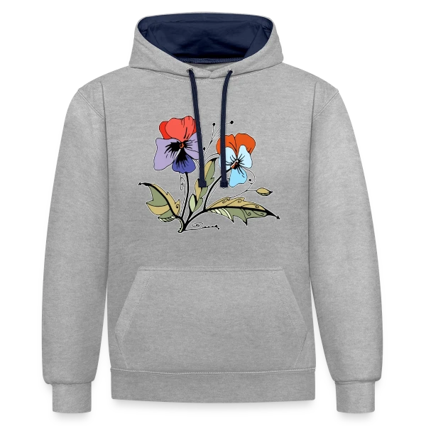 Éclat Floral sur Sweat à capuche contrasté