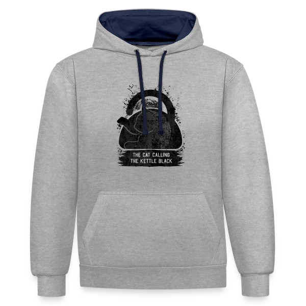 L'Ironie du Chat sur Sweat à capuche contrasté