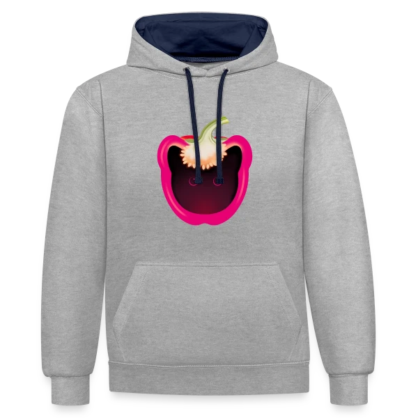Chat-Pimenté sur Sweat à capuche contrasté