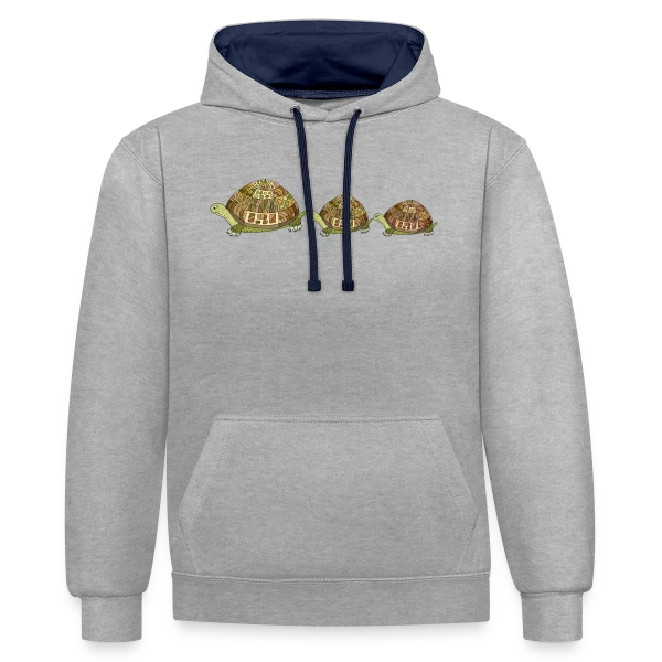Design Tortue Aquatique sur Sweat à capuche contrasté