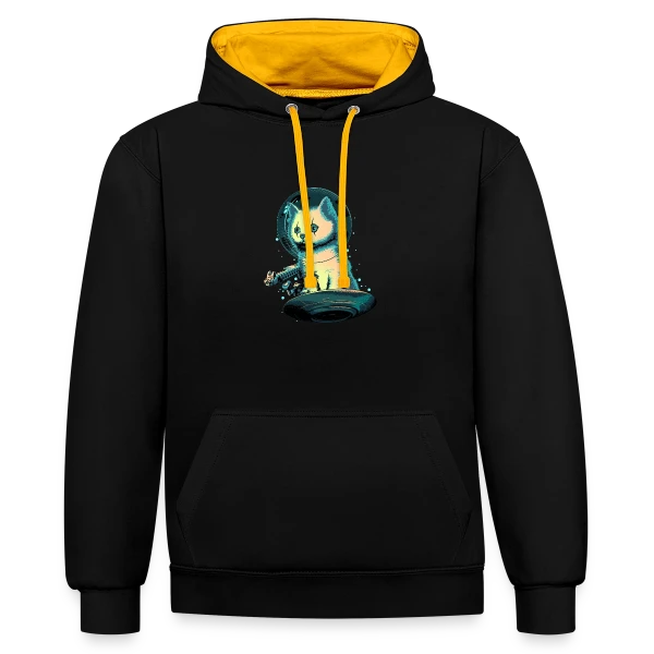 Le Protecteur Félin sur Sweat à capuche contrasté