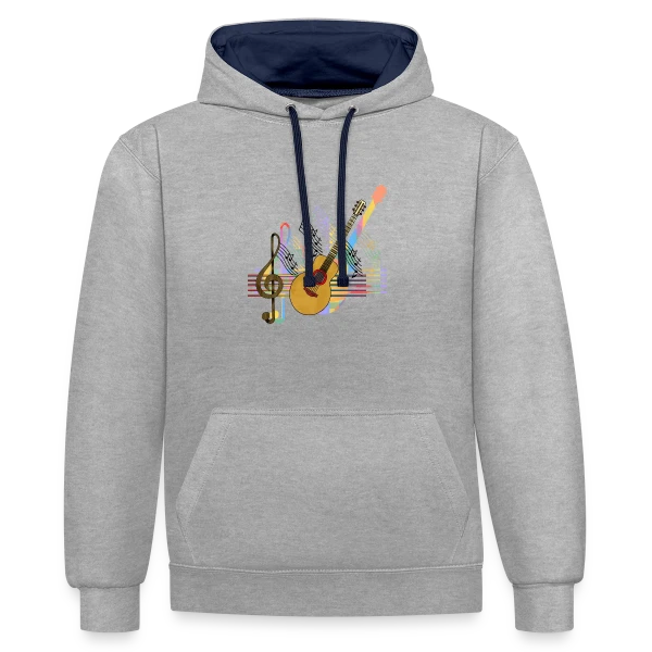 Passion Guitare sur Sweat à capuche contrasté