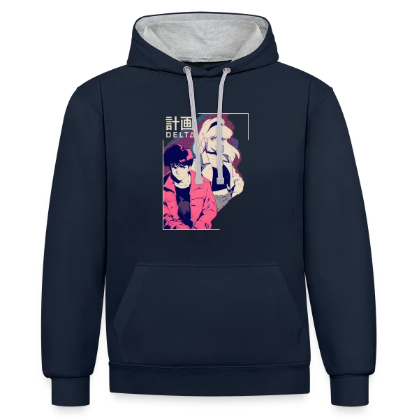 Agents Secrets Anime Rétro 80s/90s - Projet Delta sur Sweat à capuche contrasté