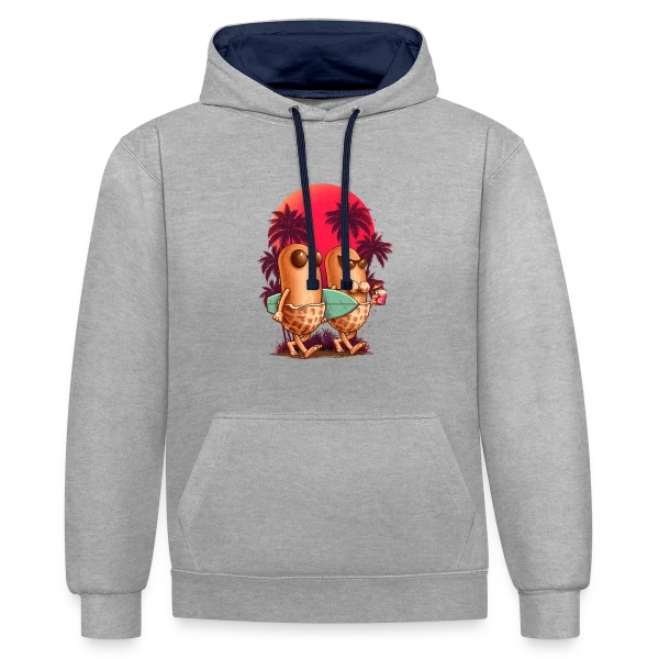 Cacahuètes en Vacances sur Sweat à capuche contrasté