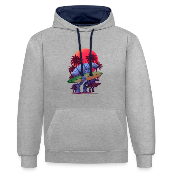 L'Été Galactique des AT-AT sur Sweat à capuche contrasté