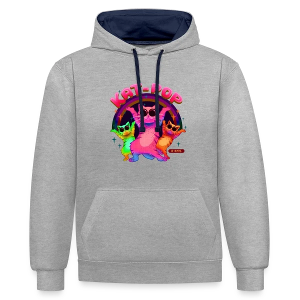 K-Pop Félins en Folie sur Sweat à capuche contrasté