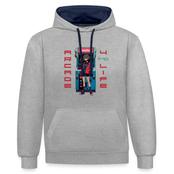 Fille Anime Gaming - Arcade 4 Life sur Sweat à capuche contrasté