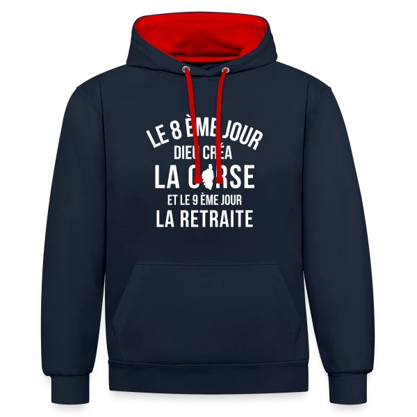 Humour Corse Invisible sur Sweat à capuche contrasté