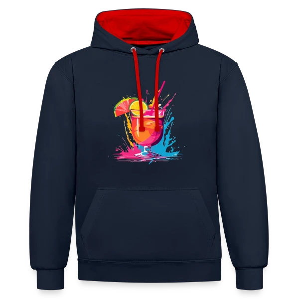 Cocktail Explosif Couleurs sur Sweat à capuche contrasté