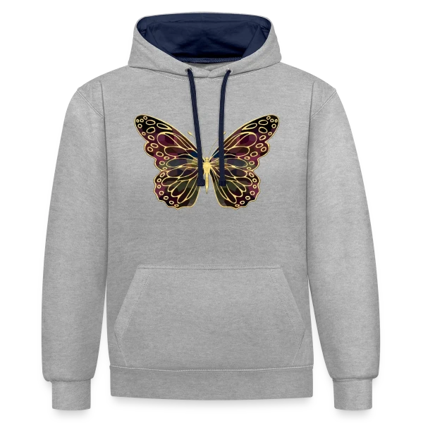 Papillon Aérien sur Sweat à capuche contrasté