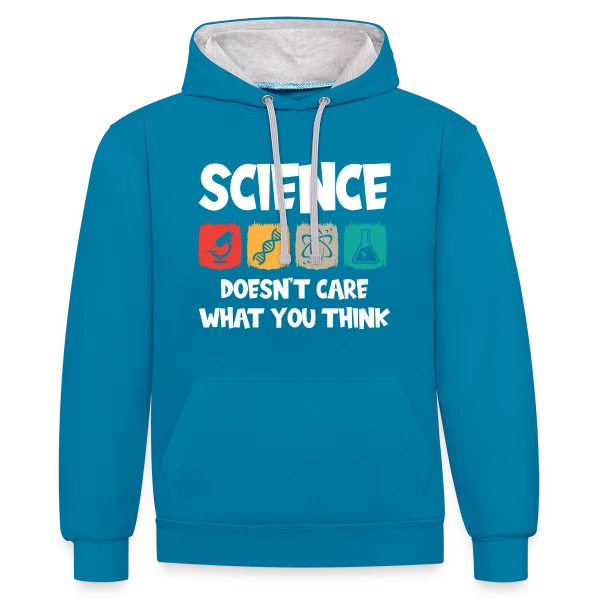 Science Contre Dogme | Humour Scientifique sur Sweat à capuche contrasté