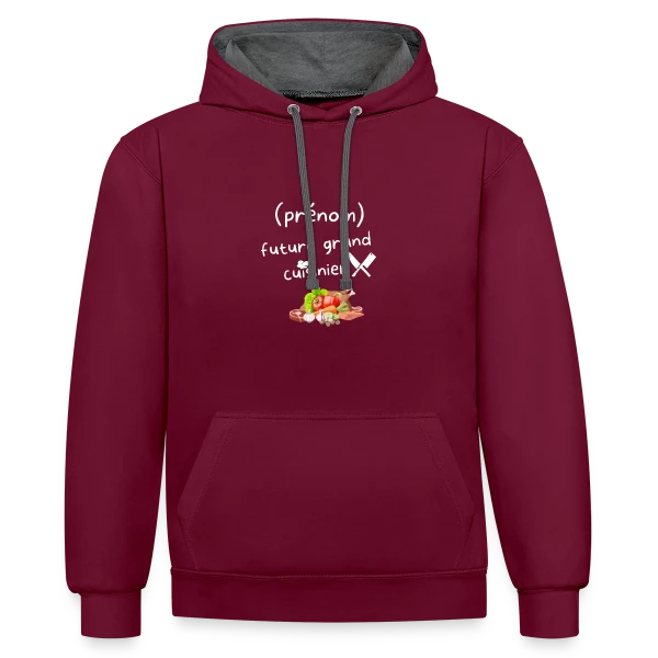 De Cuisine Personnalisé : Pour les Passionnés sur Sweat à capuche contrasté