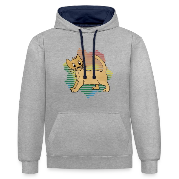Mon Chat Adoré sur Sweat à capuche contrasté
