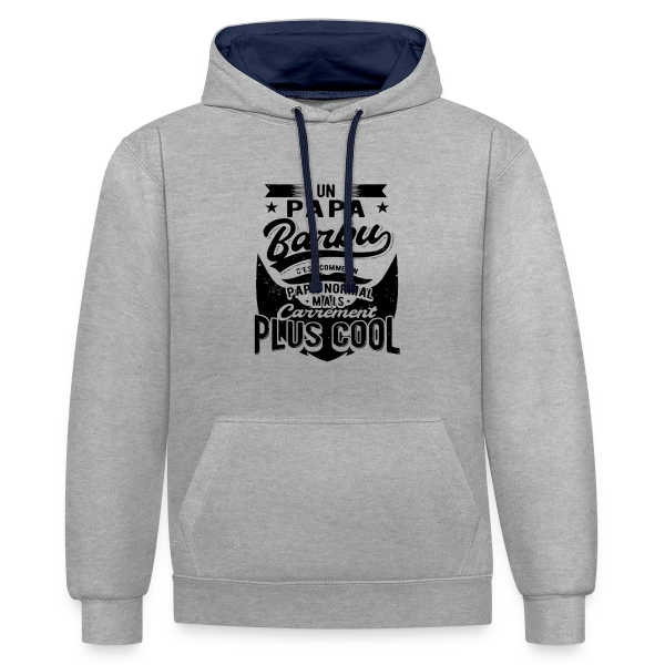 Le Papa Barbu Stylé sur Sweat à capuche contrasté