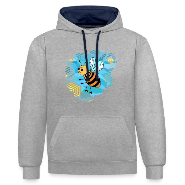 L'Abeille Élégante sur Sweat à capuche contrasté