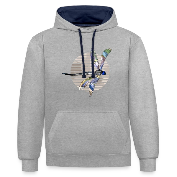 Libellule Enchantée sur Sweat à capuche contrasté