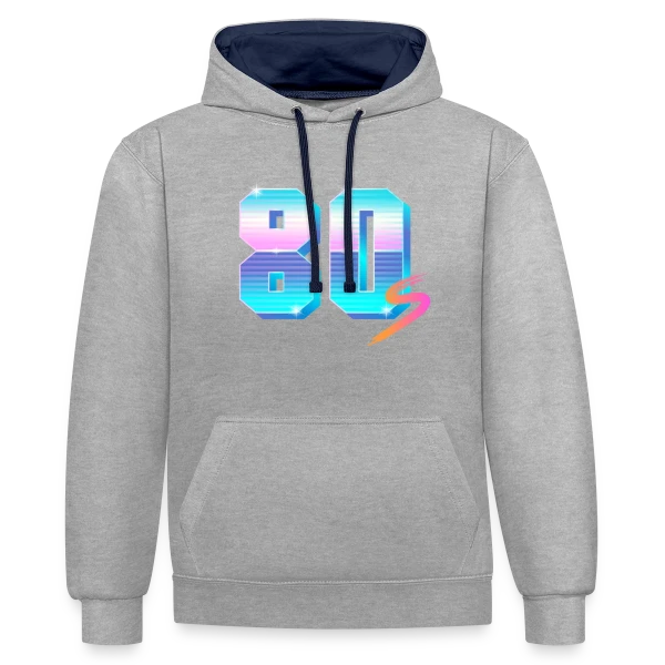Années 80 Holographique sur Sweat à capuche contrasté