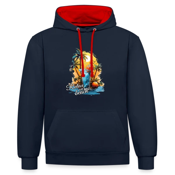 Cocktail Plage Tropicale sur Sweat à capuche contrasté