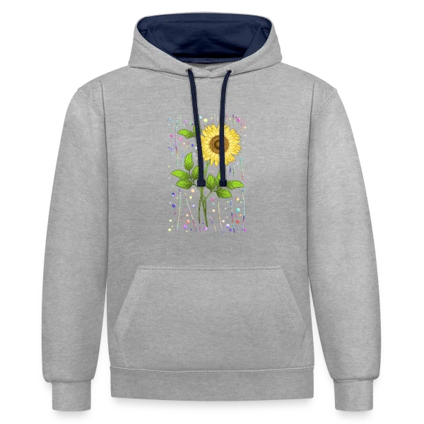 Éclat Floral sur Sweat à capuche contrasté