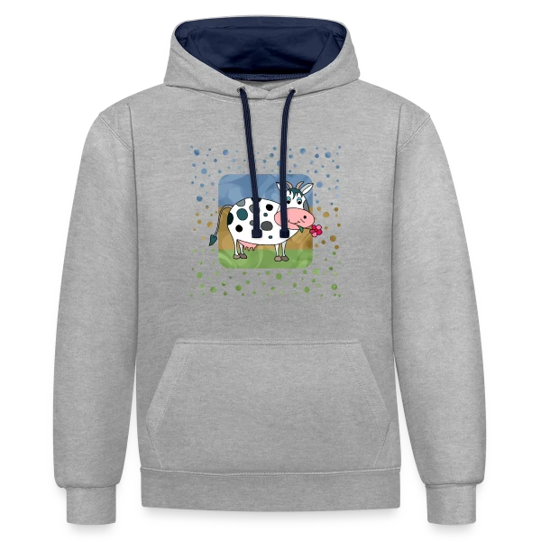 La Vache Joyeuse sur Sweat à capuche contrasté