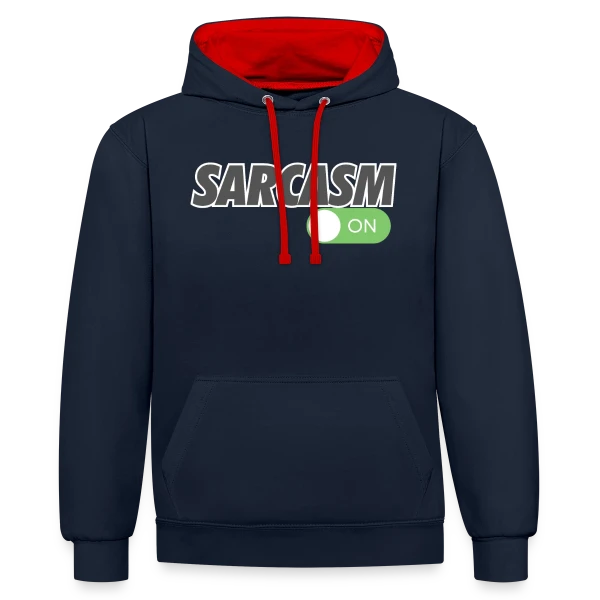 Sarcasme Activé sur Sweat à capuche contrasté
